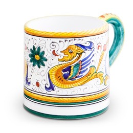 Raffaellesco Mug, ceramics, pottery, italian design, majolica, handmade, handcrafted, handpainted, home decor, kitchen art, home goods, deruta, majolica, Artisan, treasures, traditional art, modern art, gift ideas, style, SF, shop small business, artists, shop online, landmark store, legacy, one of a kind, limited edition, gift guide, gift shop, retail shop, decorations, shopping, italy, home staging, home decorating, home interiors