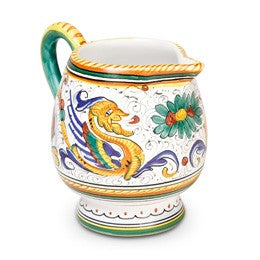 Raffaellesco Creamer, ceramics, pottery, italian design, majolica, handmade, handcrafted, handpainted, home decor, kitchen art, home goods, deruta, majolica, Artisan, treasures, traditional art, modern art, gift ideas, style, SF, shop small business, artists, shop online, landmark store, legacy, one of a kind, limited edition, gift guide, gift shop, retail shop, decorations, shopping, italy, home staging, home decorating, home interiors