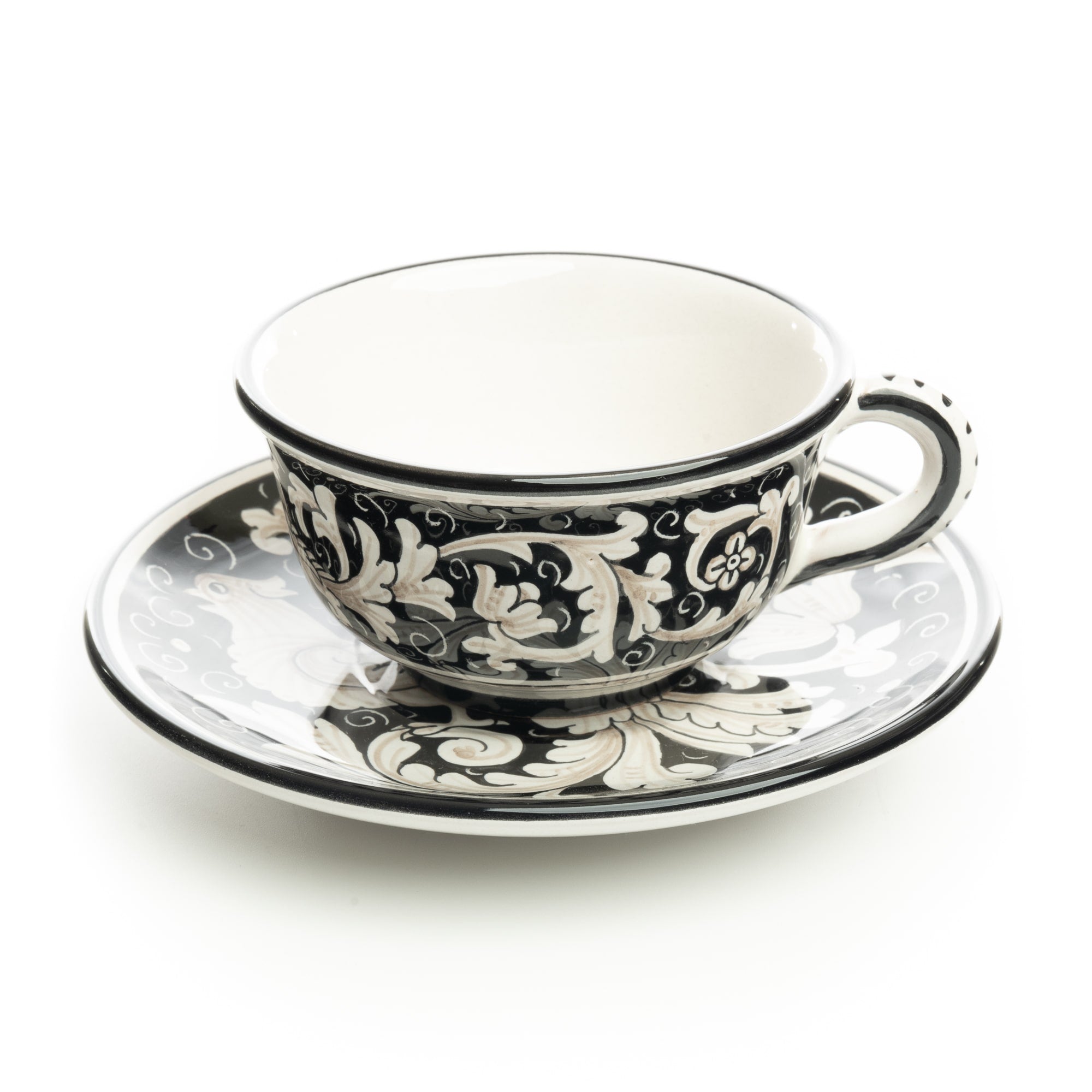 Tuscan Cappuccino Cup & Saucer with Spoon, 8 oz by Arte Italica