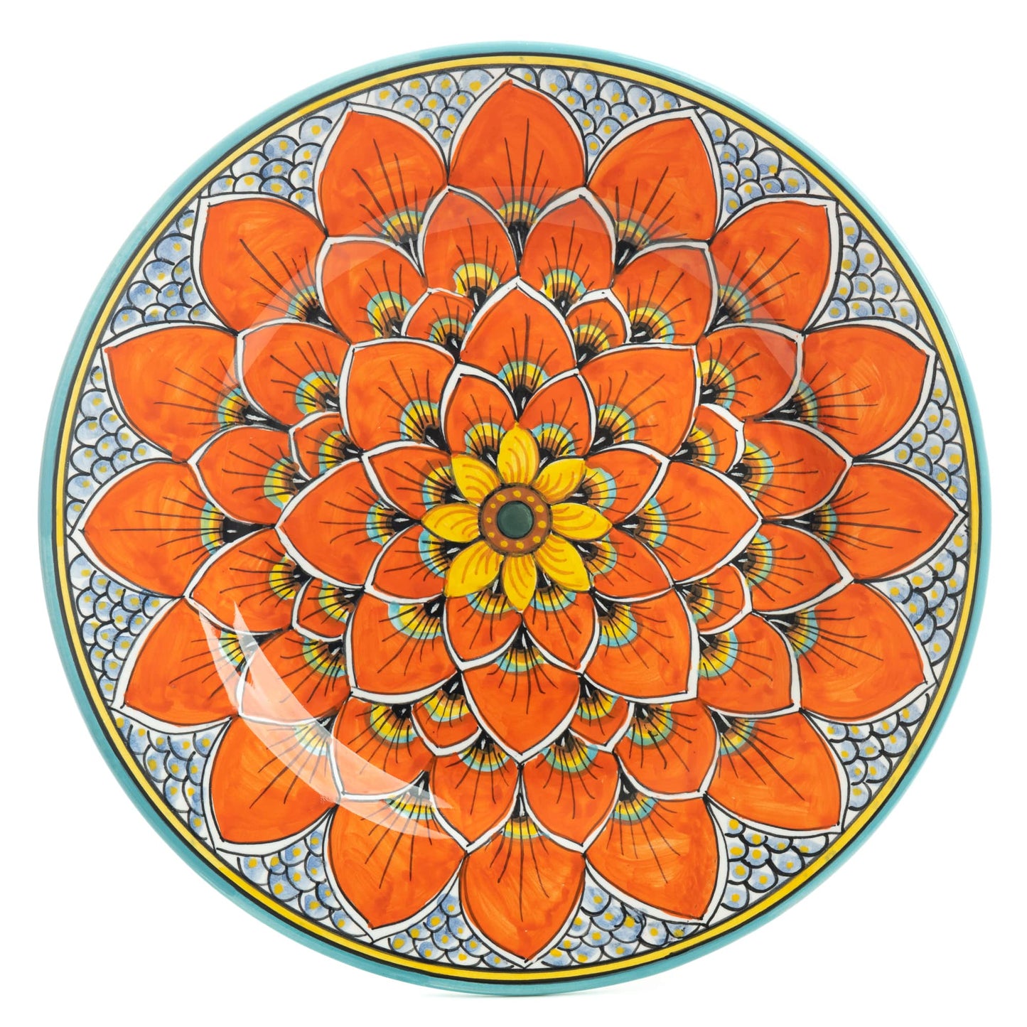 Geribi Peacock Design Dinnerware: (PG11) Burnt Orange