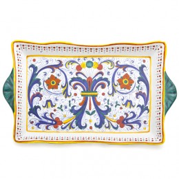 Ricco Deruta Tray - 15" x 9", ceramics, pottery, italian design, majolica, handmade, handcrafted, handpainted, home decor, kitchen art, home goods, deruta, majolica, Artisan, treasures, traditional art, modern art, gift ideas, style, SF, shop small business, artists, shop online, landmark store, legacy, one of a kind, limited edition, gift guide, gift shop, retail shop, decorations, shopping, italy, home staging, home decorating, home interiors