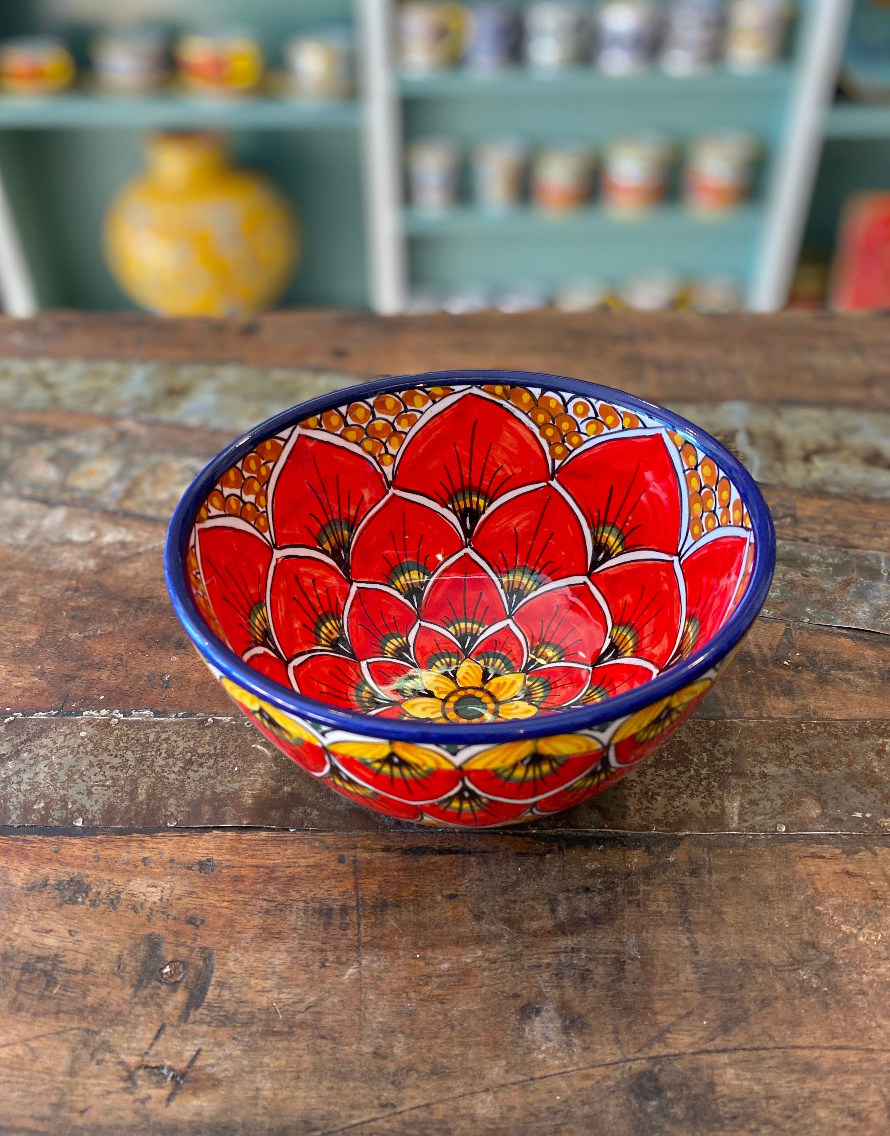 Geribi Cereal Bowl (PG04) Red Peacock Design, ceramics, pottery, italian design, majolica, handmade, handcrafted, handpainted, home decor, kitchen art, home goods, deruta, majolica, Artisan, treasures, traditional art, modern art, gift ideas, style, SF, shop small business, artists, shop online, landmark store, legacy, one of a kind, limited edition, gift guide, gift shop, retail shop, decorations, shopping, italy, home staging, home decorating, home interiors