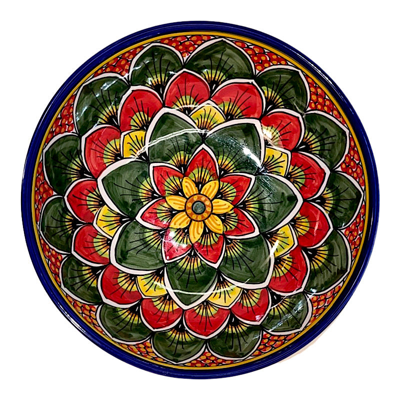 Geribi Poke Bowl (PG03) Red & Green Peacock Design, ceramics, pottery, italian design, majolica, handmade, handcrafted, handpainted, home decor, kitchen art, home goods, deruta, majolica, Artisan, treasures, traditional art, modern art, gift ideas, style, SF, shop small business, artists, shop online, landmark store, legacy, one of a kind, limited edition, gift guide, gift shop, retail shop, decorations, shopping, italy, home staging, home decorating, home interiors