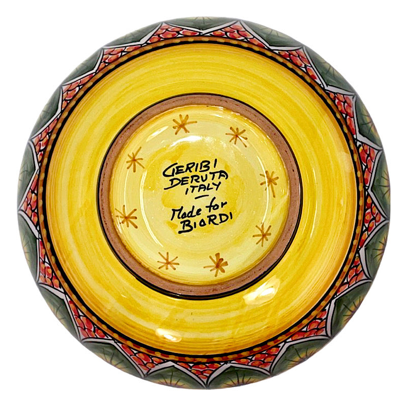 Geribi Poke Bowl (PG03) Red & Green Peacock Design, ceramics, pottery, italian design, majolica, handmade, handcrafted, handpainted, home decor, kitchen art, home goods, deruta, majolica, Artisan, treasures, traditional art, modern art, gift ideas, style, SF, shop small business, artists, shop online, landmark store, legacy, one of a kind, limited edition, gift guide, gift shop, retail shop, decorations, shopping, italy, home staging, home decorating, home interiors