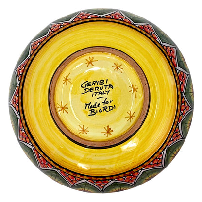 Geribi Poke Bowl (PG03) Red & Green Peacock Design, ceramics, pottery, italian design, majolica, handmade, handcrafted, handpainted, home decor, kitchen art, home goods, deruta, majolica, Artisan, treasures, traditional art, modern art, gift ideas, style, SF, shop small business, artists, shop online, landmark store, legacy, one of a kind, limited edition, gift guide, gift shop, retail shop, decorations, shopping, italy, home staging, home decorating, home interiors