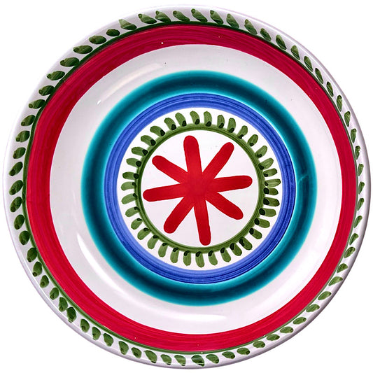 Green & Red Rings Pasta Bowl, ceramics, pottery, italian design, majolica, handmade, handcrafted, handpainted, home decor, kitchen art, home goods, deruta, majolica, Artisan, treasures, traditional art, modern art, gift ideas, style, SF, shop small business, artists, shop online, landmark store, legacy, one of a kind, limited edition, gift guide, gift shop, retail shop, decorations, shopping, italy, home staging, home decorating, home interiors