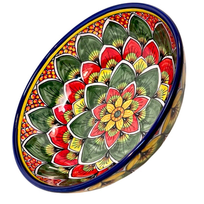 Geribi Poke Bowl (PG03) Red & Green Peacock Design, ceramics, pottery, italian design, majolica, handmade, handcrafted, handpainted, home decor, kitchen art, home goods, deruta, majolica, Artisan, treasures, traditional art, modern art, gift ideas, style, SF, shop small business, artists, shop online, landmark store, legacy, one of a kind, limited edition, gift guide, gift shop, retail shop, decorations, shopping, italy, home staging, home decorating, home interiors