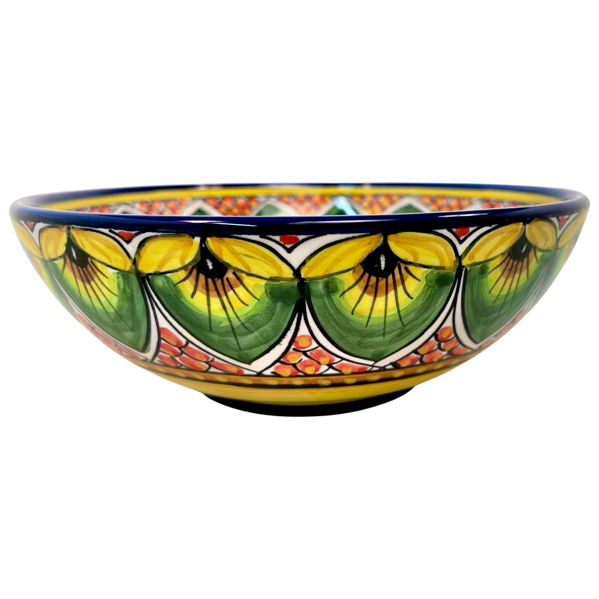 Geribi Poke Bowl (PG03) Red & Green Peacock Design, ceramics, pottery, italian design, majolica, handmade, handcrafted, handpainted, home decor, kitchen art, home goods, deruta, majolica, Artisan, treasures, traditional art, modern art, gift ideas, style, SF, shop small business, artists, shop online, landmark store, legacy, one of a kind, limited edition, gift guide, gift shop, retail shop, decorations, shopping, italy, home staging, home decorating, home interiors