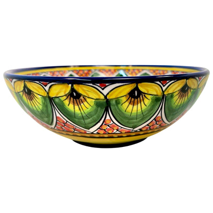 Geribi Poke Bowl (PG03) Red & Green Peacock Design, ceramics, pottery, italian design, majolica, handmade, handcrafted, handpainted, home decor, kitchen art, home goods, deruta, majolica, Artisan, treasures, traditional art, modern art, gift ideas, style, SF, shop small business, artists, shop online, landmark store, legacy, one of a kind, limited edition, gift guide, gift shop, retail shop, decorations, shopping, italy, home staging, home decorating, home interiors