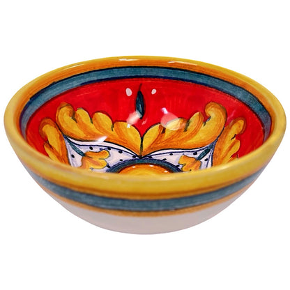 Pia's Ricamo Rosso Mini Bowl, ceramics, pottery, italian design, majolica, handmade, handcrafted, handpainted, home decor, kitchen art, home goods, deruta, majolica, Artisan, treasures, traditional art, modern art, gift ideas, style, SF, shop small business, artists, shop online, landmark store, legacy, one of a kind, limited edition, gift guide, gift shop, retail shop, decorations, shopping, italy, home staging, home decorating, home interiors