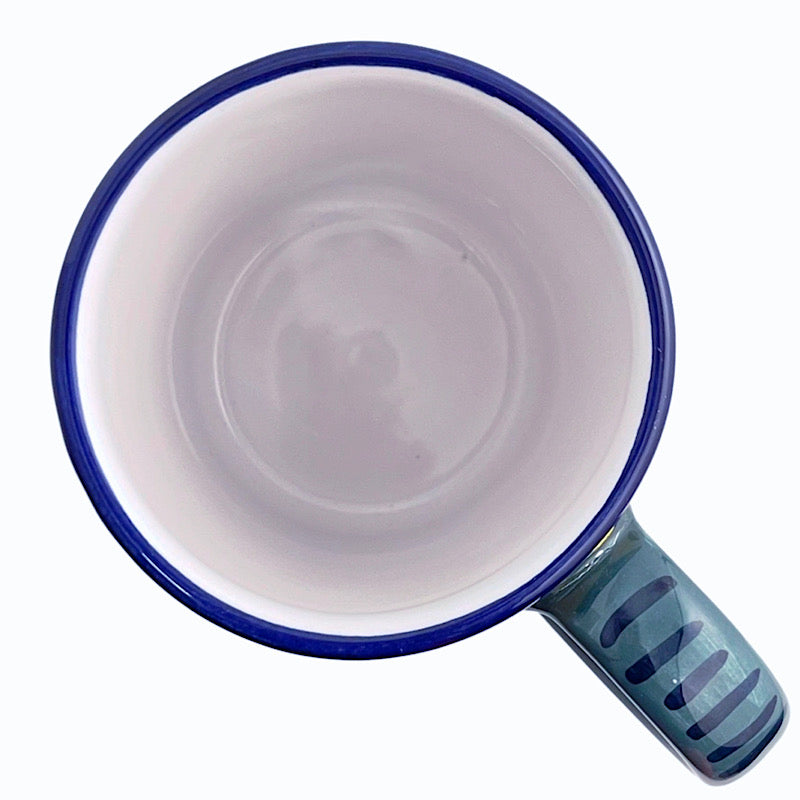 Geribi Peacock Design Large Mug - (PG09) Blues