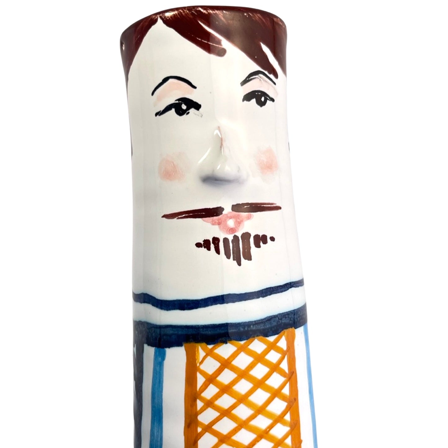 Funny People Man with Mustache Vase, ceramics, pottery, italian design, majolica, handmade, handcrafted, handpainted, home decor, kitchen art, home goods, deruta, majolica, Artisan, treasures, traditional art, modern art, gift ideas, style, SF, shop small business, artists, shop online, landmark store, legacy, one of a kind, limited edition, gift guide, gift shop, retail shop, decorations, shopping, italy, home staging, home decorating, home interiors