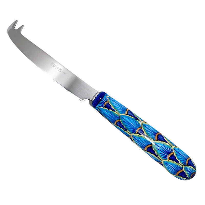 Cheese Knife with Point - Blue Peacock