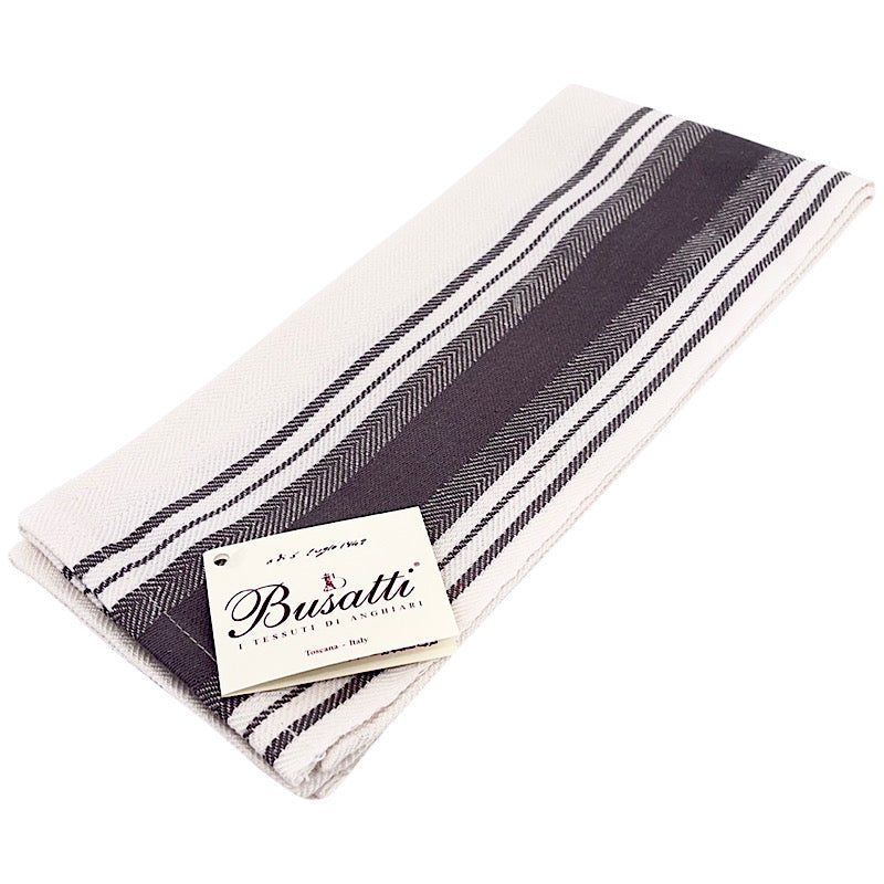 Busatti Kitchen Towel Striped Design, Charcoal & White, ceramics, pottery, italian design, majolica, handmade, handcrafted, handpainted, home decor, kitchen art, home goods, deruta, majolica, Artisan, treasures, traditional art, modern art, gift ideas, style, SF, shop small business, artists, shop online, landmark store, legacy, one of a kind, limited edition, gift guide, gift shop, retail shop, decorations, shopping, italy, home staging, home decorating, home interiors