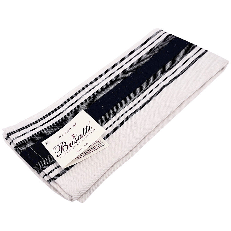 Buy Busatti Kitchen Towel Thick Striped Design, Black & White at