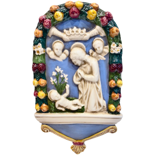 Della Robbia - medium: Mary, Baby Jesus & Angels - 10" x 6"