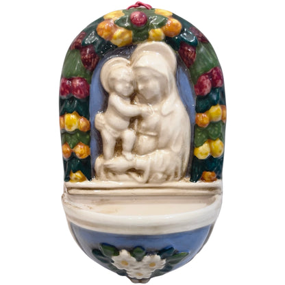 Holy Water Font: Madonna & Baby Jesus Della Robbia