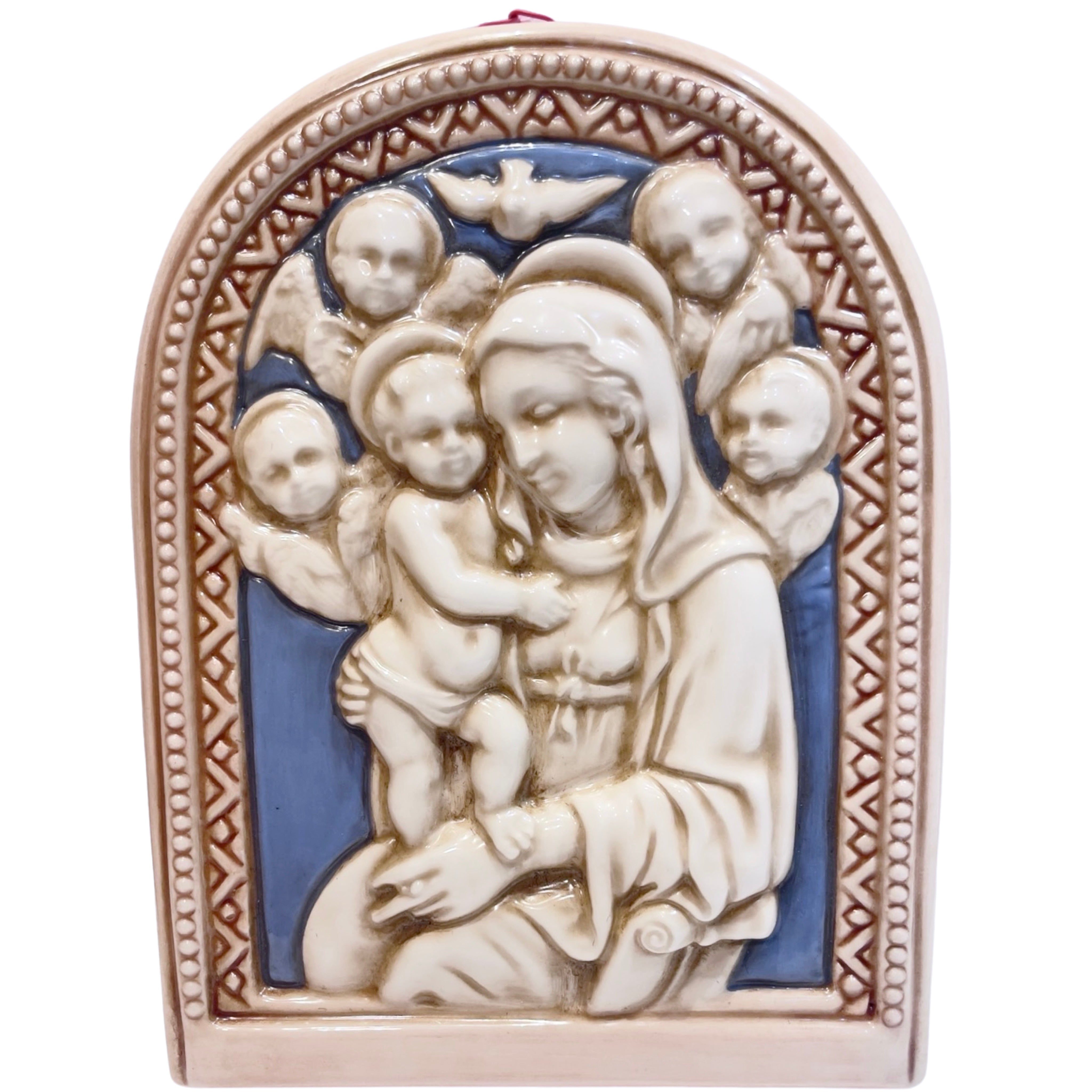Della Robbia - medium:  Arched Mary, Baby Jesus and the Angels - medium