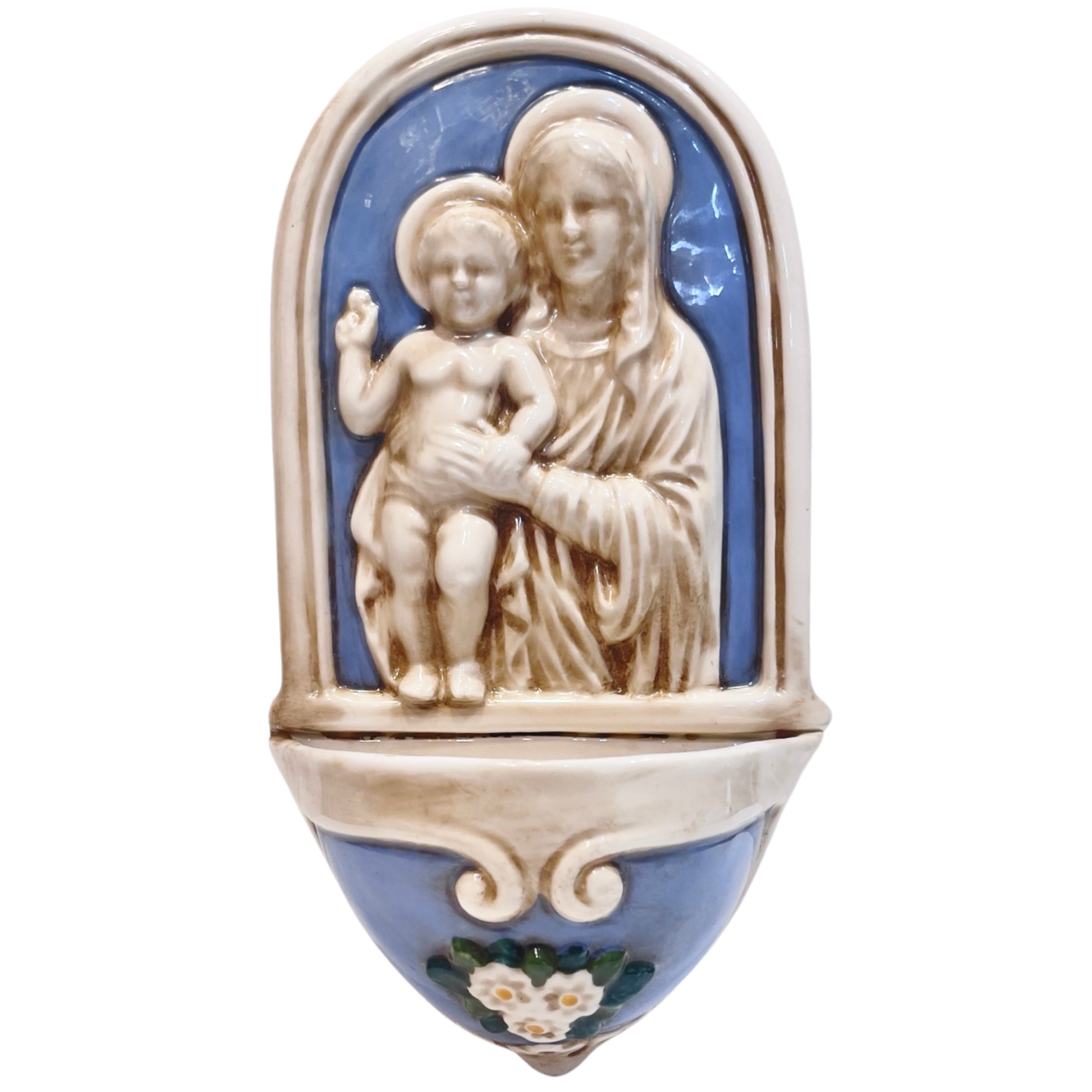 Holy Water Font: Mary & Baby Jesus - 10" x 5"