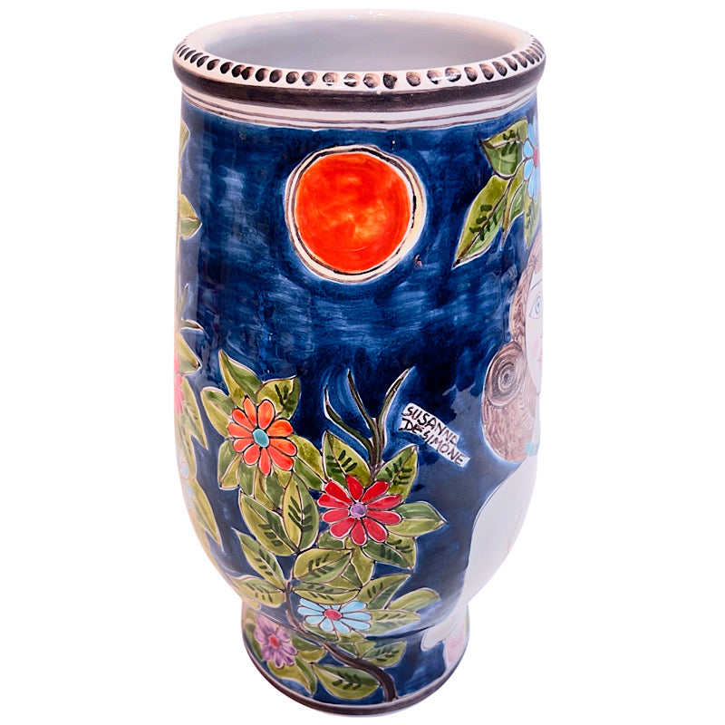 Garden of Eden Traditional Vase, ceramics, pottery, italian design, majolica, handmade, handcrafted, handpainted, home decor, kitchen art, home goods, deruta, majolica, Artisan, treasures, traditional art, modern art, gift ideas, style, SF, shop small business, artists, shop online, landmark store, legacy, one of a kind, limited edition, gift guide, gift shop, retail shop, decorations, shopping, italy, home staging, home decorating, home interiors