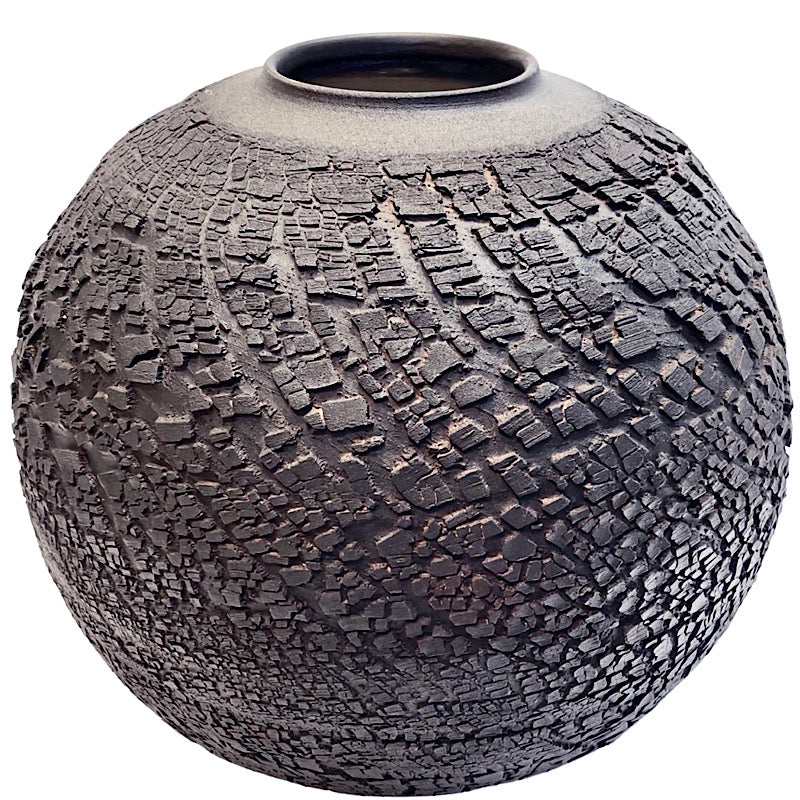 Black Sphere Terracotta Vase, ceramics, pottery, italian design, majolica, handmade, handcrafted, handpainted, home decor, kitchen art, home goods, deruta, majolica, Artisan, treasures, traditional art, modern art, gift ideas, style, SF, shop small business, artists, shop online, landmark store, legacy, one of a kind, limited edition, gift guide, gift shop, retail shop, decorations, shopping, italy, home staging, home decorating, home interiors