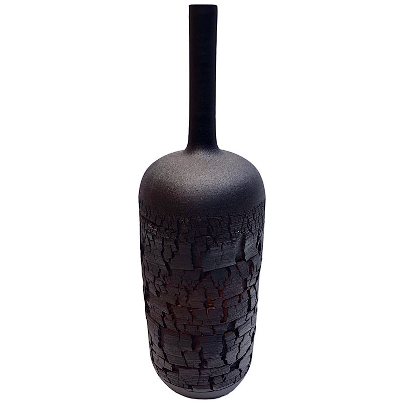 Black Bottle Terracotta Vase, Large Size, ceramics, pottery, italian design, majolica, handmade, handcrafted, handpainted, home decor, kitchen art, home goods, deruta, majolica, Artisan, treasures, traditional art, modern art, gift ideas, style, SF, shop small business, artists, shop online, landmark store, legacy, one of a kind, limited edition, gift guide, gift shop, retail shop, decorations, shopping, italy, home staging, home decorating, home interiors