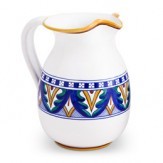 Bordato Pitcher, 2 QT, ceramics, pottery, italian design, majolica, handmade, handcrafted, handpainted, home decor, kitchen art, home goods, deruta, majolica, Artisan, treasures, traditional art, modern art, gift ideas, style, SF, shop small business, artists, shop online, landmark store, legacy, one of a kind, limited edition, gift guide, gift shop, retail shop, decorations, shopping, italy, home staging, home decorating, home interiors