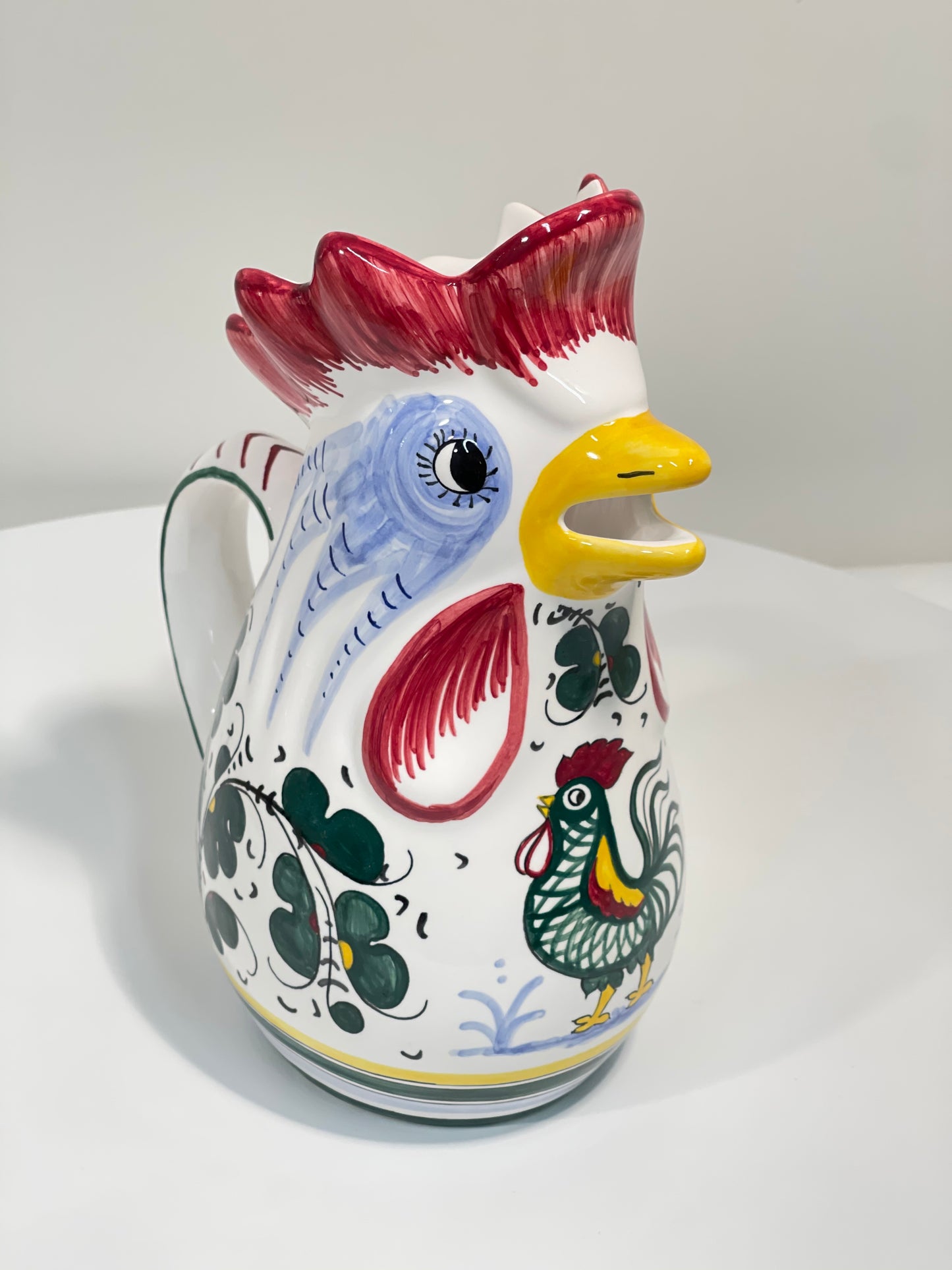 Orvieto Rooster Pitcher, 2 Qt., ceramics, pottery, italian design, majolica, handmade, handcrafted, handpainted, home decor, kitchen art, home goods, deruta, majolica, Artisan, treasures, traditional art, modern art, gift ideas, style, SF, shop small business, artists, shop online, landmark store, legacy, one of a kind, limited edition, gift guide, gift shop, retail shop, decorations, shopping, italy, home staging, home decorating, home interiors