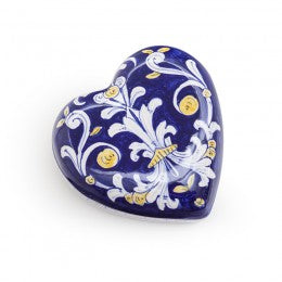 Antico Deruta Heart Jewelry Box, ceramics, pottery, italian design, majolica, handmade, handcrafted, handpainted, home decor, kitchen art, home goods, deruta, majolica, Artisan, treasures, traditional art, modern art, gift ideas, style, SF, shop small business, artists, shop online, landmark store, legacy, one of a kind, limited edition, gift guide, gift shop, retail shop, decorations, shopping, italy, home staging, home decorating, home interiors