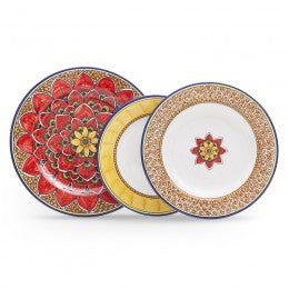 Geribi Dinnerware (PG04) Red Peacock Design, ceramics, pottery, italian design, majolica, handmade, handcrafted, handpainted, home decor, kitchen art, home goods, deruta, majolica, Artisan, treasures, traditional art, modern art, gift ideas, style, SF, shop small business, artists, shop online, landmark store, legacy, one of a kind, limited edition, gift guide, gift shop, retail shop, decorations, shopping, italy, home staging, home decorating, home interiors