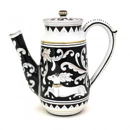 Siena Coffee Pot, Biordi dishes, Italian Ceramics, Italian Dinnerware, Italian Pottery, Deruta, Majolica