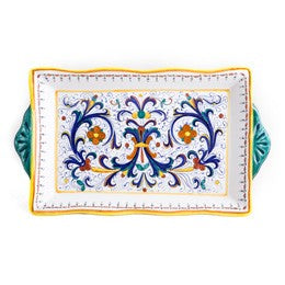 Ricco Deruta Tray - 13" x 8", ceramics, pottery, italian design, majolica, handmade, handcrafted, handpainted, home decor, kitchen art, home goods, deruta, majolica, Artisan, treasures, traditional art, modern art, gift ideas, style, SF, shop small business, artists, shop online, landmark store, legacy, one of a kind, limited edition, gift guide, gift shop, retail shop, decorations, shopping, italy, home staging, home decorating, home interiors