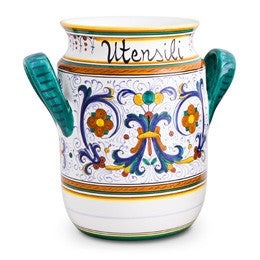 Ricco Deruta Utensili Holder, ceramics, pottery, italian design, majolica, handmade, handcrafted, handpainted, home decor, kitchen art, home goods, deruta, majolica, Artisan, treasures, traditional art, modern art, gift ideas, style, SF, shop small business, artists, shop online, landmark store, legacy, one of a kind, limited edition, gift guide, gift shop, retail shop, decorations, shopping, italy, home staging, home decorating, home interiors