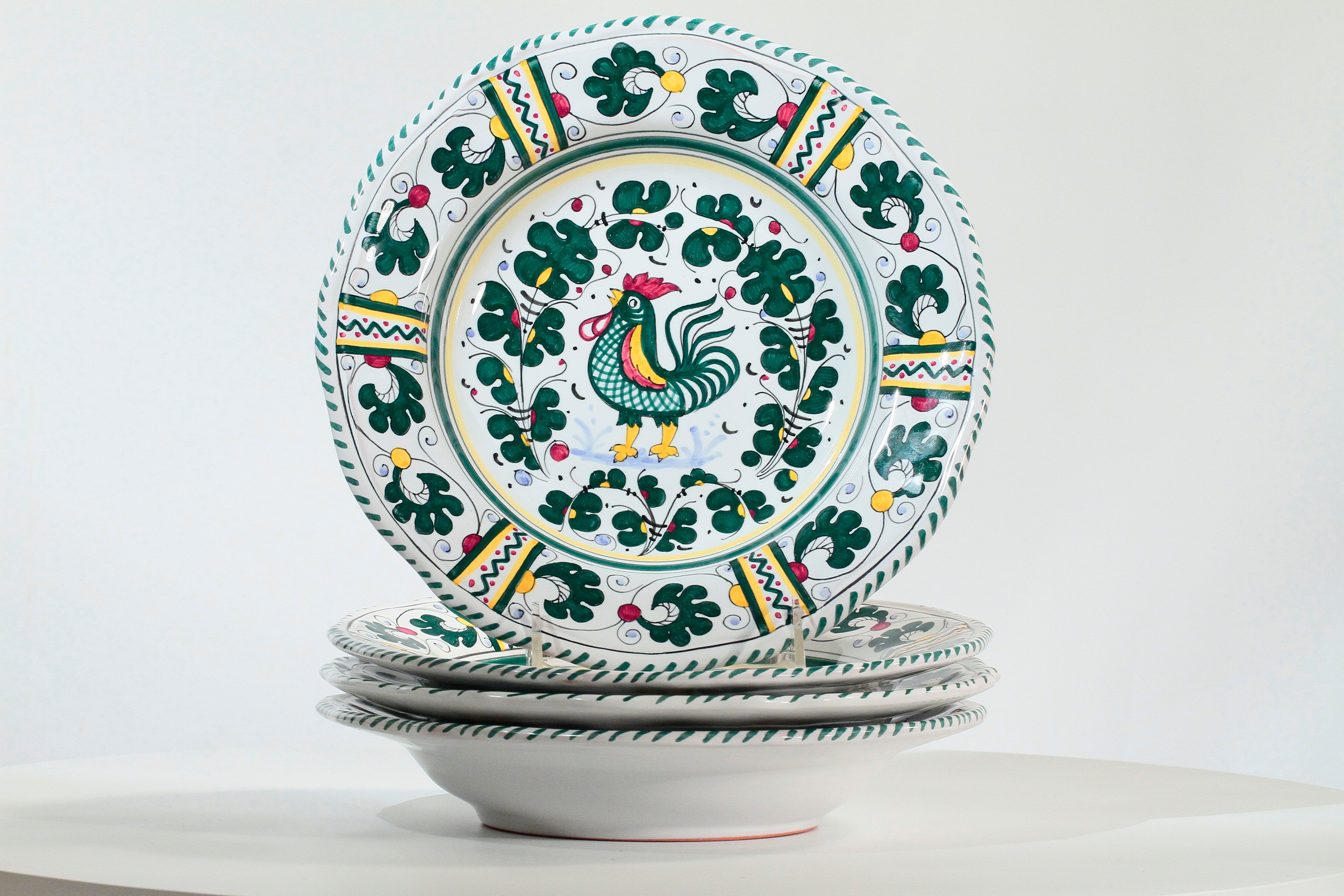 Orvieto Pasta/Soup Bowl, Full Design - Set of 4, ceramics, pottery, italian design, majolica, handmade, handcrafted, handpainted, home decor, kitchen art, home goods, deruta, majolica, Artisan, treasures, traditional art, modern art, gift ideas, style, SF, shop small business, artists, shop online, landmark store, legacy, one of a kind, limited edition, gift guide, gift shop, retail shop, decorations, shopping, italy, home staging, home decorating, home interiors