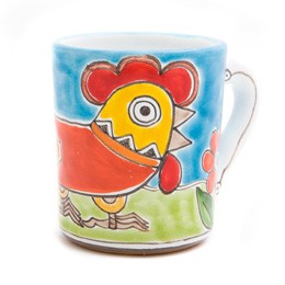 Rooster Mug, ceramics, pottery, italian design, majolica, handmade, handcrafted, handpainted, home decor, kitchen art, home goods, deruta, majolica, Artisan, treasures, traditional art, modern art, gift ideas, style, SF, shop small business, artists, shop online, landmark store, legacy, one of a kind, limited edition, gift guide, gift shop, retail shop, decorations, shopping, italy, home staging, home decorating, home interiors