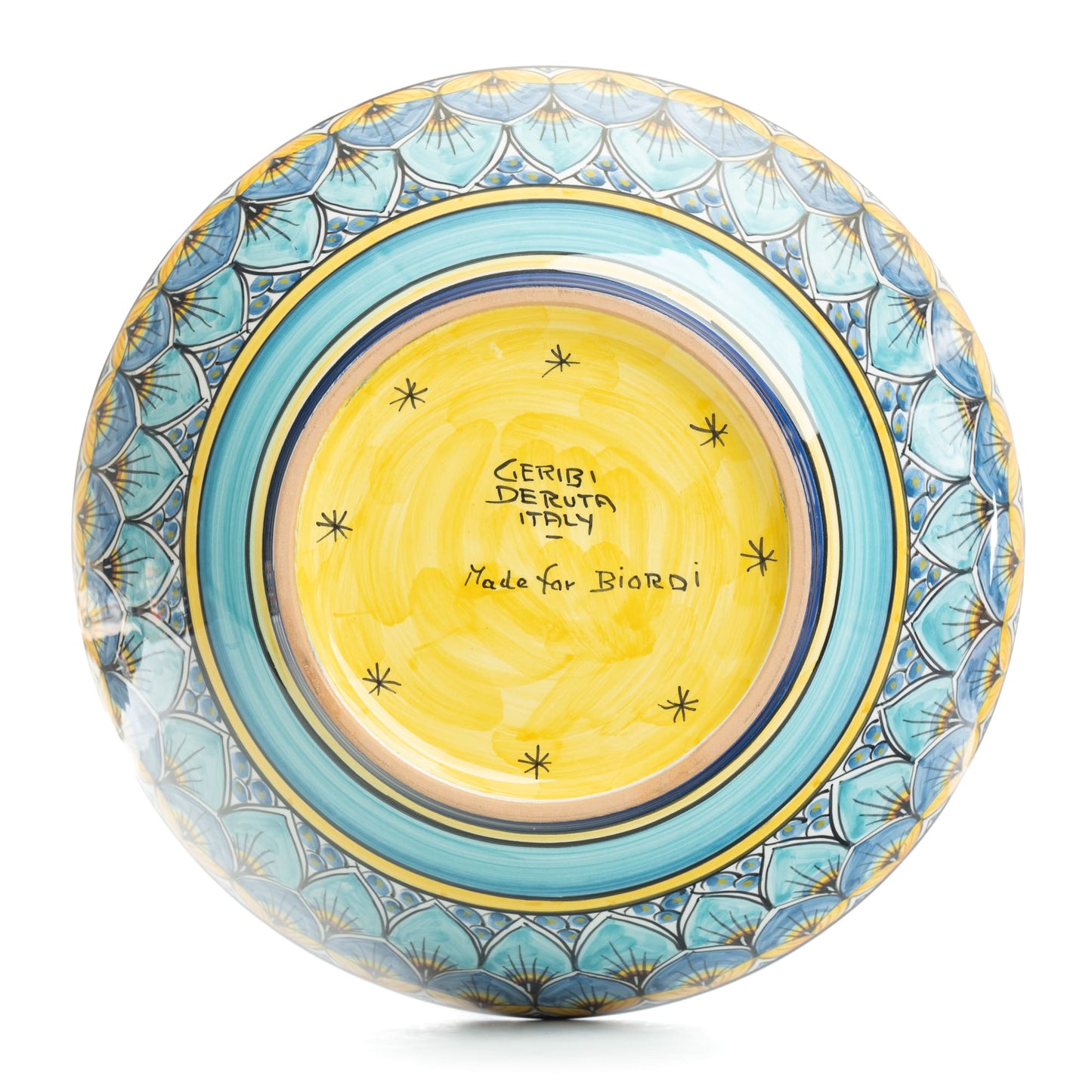 Geribi Salad Bowl (PG09) Blue Peacock Design, ceramics, pottery, italian design, majolica, handmade, handcrafted, handpainted, home decor, kitchen art, home goods, deruta, majolica, Artisan, treasures, traditional art, modern art, gift ideas, style, SF, shop small business, artists, shop online, landmark store, legacy, one of a kind, limited edition, gift guide, gift shop, retail shop, decorations, shopping, italy, home staging, home decorating, home interiors