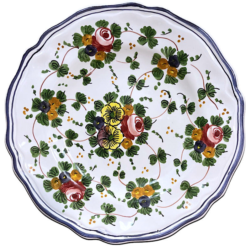 Rosa Plate - Salad, Full Design - Set of 4, ceramics, pottery, italian design, majolica, handmade, handcrafted, handpainted, home decor, kitchen art, home goods, deruta, majolica, Artisan, treasures, traditional art, modern art, gift ideas, style, SF, shop small business, artists, shop online, landmark store, legacy, one of a kind, limited edition, gift guide, gift shop, retail shop, decorations, shopping, italy, home staging, home decorating, home interiors