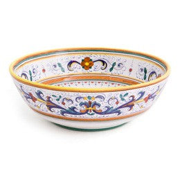 Ricco Deruta Salad Bowl, 14" Diameter, ceramics, pottery, italian design, majolica, handmade, handcrafted, handpainted, home decor, kitchen art, home goods, deruta, majolica, Artisan, treasures, traditional art, modern art, gift ideas, style, SF, shop small business, artists, shop online, landmark store, legacy, one of a kind, limited edition, gift guide, gift shop, retail shop, decorations, shopping, italy, home staging, home decorating, home interiors