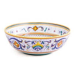 Ricco Deruta Vegetable Bowl, 10" Diameter, ceramics, pottery, italian design, majolica, handmade, handcrafted, handpainted, home decor, kitchen art, home goods, deruta, majolica, Artisan, treasures, traditional art, modern art, gift ideas, style, SF, shop small business, artists, shop online, landmark store, legacy, one of a kind, limited edition, gift guide, gift shop, retail shop, decorations, shopping, italy, home staging, home decorating, home interiors
