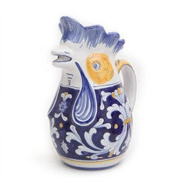 Antico Deruta Rooster Pitcher, 2 Qt. , ceramics, pottery, italian design, majolica, handmade, handcrafted, handpainted, home decor, kitchen art, home goods, deruta, majolica, Artisan, treasures, traditional art, modern art, gift ideas, style, SF, shop small business, artists, shop online, landmark store, legacy, one of a kind, limited edition, gift guide, gift shop, retail shop, decorations, shopping, italy, home staging, home decorating, home interiors