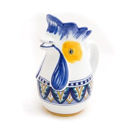 Bordato Rooster Pitcher, 2 Qt. , ceramics, pottery, italian design, majolica, handmade, handcrafted, handpainted, home decor, kitchen art, home goods, deruta, majolica, Artisan, treasures, traditional art, modern art, gift ideas, style, SF, shop small business, artists, shop online, landmark store, legacy, one of a kind, limited edition, gift guide, gift shop, retail shop, decorations, shopping, italy, home staging, home decorating, home interiors