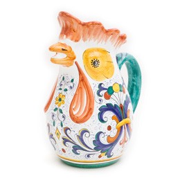 Ricco Deruta Rooster Pitcher, 2 Qt., ceramics, pottery, italian design, majolica, handmade, handcrafted, handpainted, home decor, kitchen art, home goods, deruta, majolica, Artisan, treasures, traditional art, modern art, gift ideas, style, SF, shop small business, artists, shop online, landmark store, legacy, one of a kind, limited edition, gift guide, gift shop, retail shop, decorations, shopping, italy, home staging, home decorating, home interiors