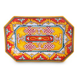 Ricamo Rosso Octagonal Platter Large