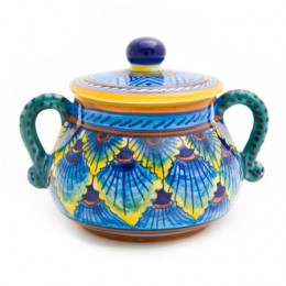 Collectible Majolica Sugar Jar B-61, ceramics, pottery, italian design, majolica, handmade, handcrafted, handpainted, home decor, kitchen art, home goods, deruta, majolica, Artisan, treasures, traditional art, modern art, gift ideas, style, SF, shop small business, artists, shop online, landmark store, legacy, one of a kind, limited edition, gift guide, gift shop, retail shop, decorations, shopping, italy, home staging, home decorating, home interiors