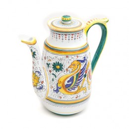 Raffaellesco Coffee Pot 2 Qt., ceramics, pottery, italian design, majolica, handmade, handcrafted, handpainted, home decor, kitchen art, home goods, deruta, majolica, Artisan, treasures, traditional art, modern art, gift ideas, style, SF, shop small business, artists, shop online, landmark store, legacy, one of a kind, limited edition, gift guide, gift shop, retail shop, decorations, shopping, italy, home staging, home decorating, home interiors