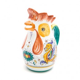 Raffaellesco Rooster Pitcher, 2 Qt., ceramics, pottery, italian design, majolica, handmade, handcrafted, handpainted, home decor, kitchen art, home goods, deruta, majolica, Artisan, treasures, traditional art, modern art, gift ideas, style, SF, shop small business, artists, shop online, landmark store, legacy, one of a kind, limited edition, gift guide, gift shop, retail shop, decorations, shopping, italy, home staging, home decorating, home interiors