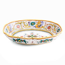 Raffaellesco, Oval Bowl, Biordi Dishes, Italian Ceramics, Majolica pottery 