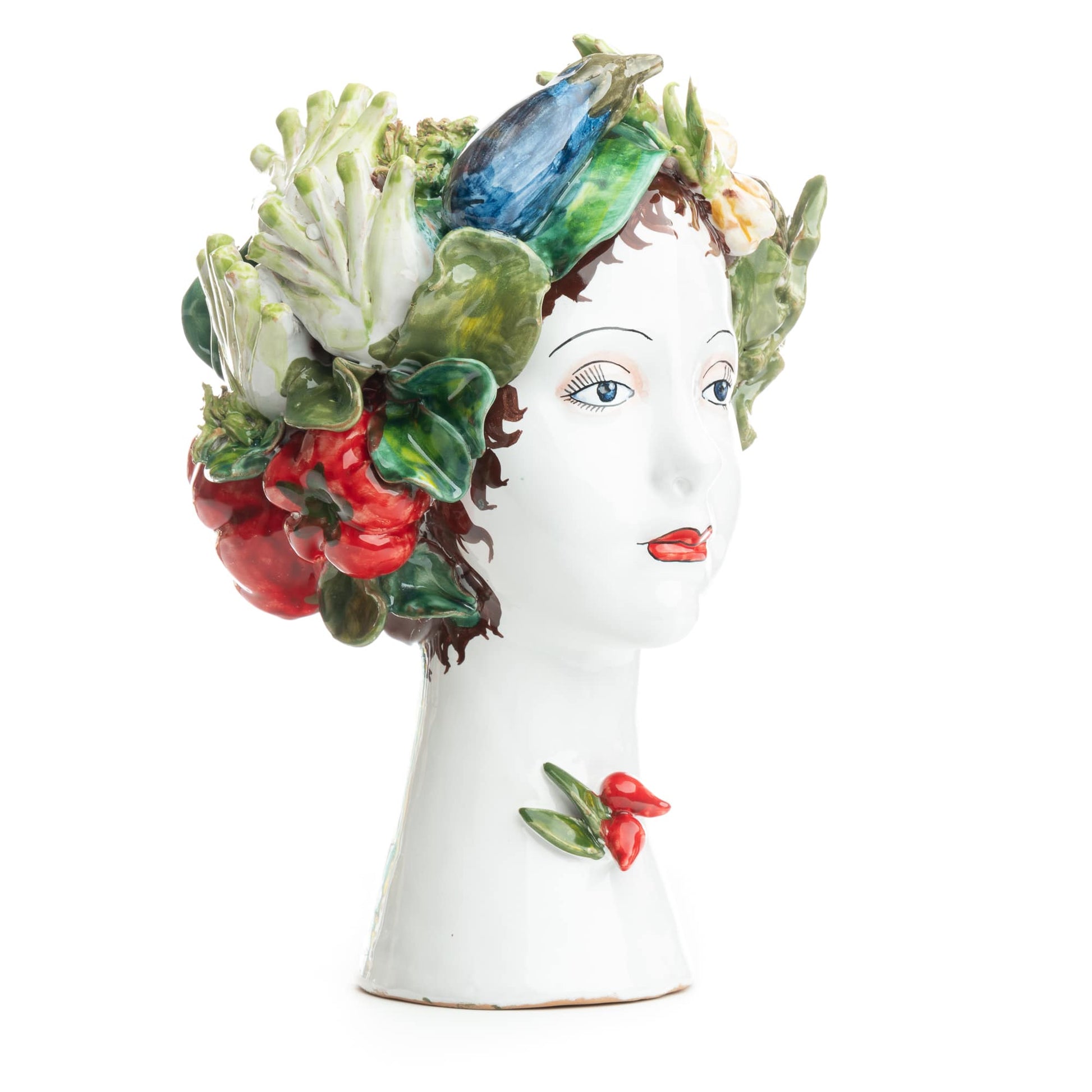 Ceramiche D'arte Dolfi Sculpture with Vegetables, ceramics, pottery, italian design, majolica, handmade, handcrafted, handpainted, home decor, kitchen art, home goods, deruta, majolica, Artisan, treasures, traditional art, modern art, gift ideas, style, SF, shop small business, artists, shop online, landmark store, legacy, one of a kind, limited edition, gift guide, gift shop, retail shop, decorations, shopping, italy, home staging, home decorating, home interiors