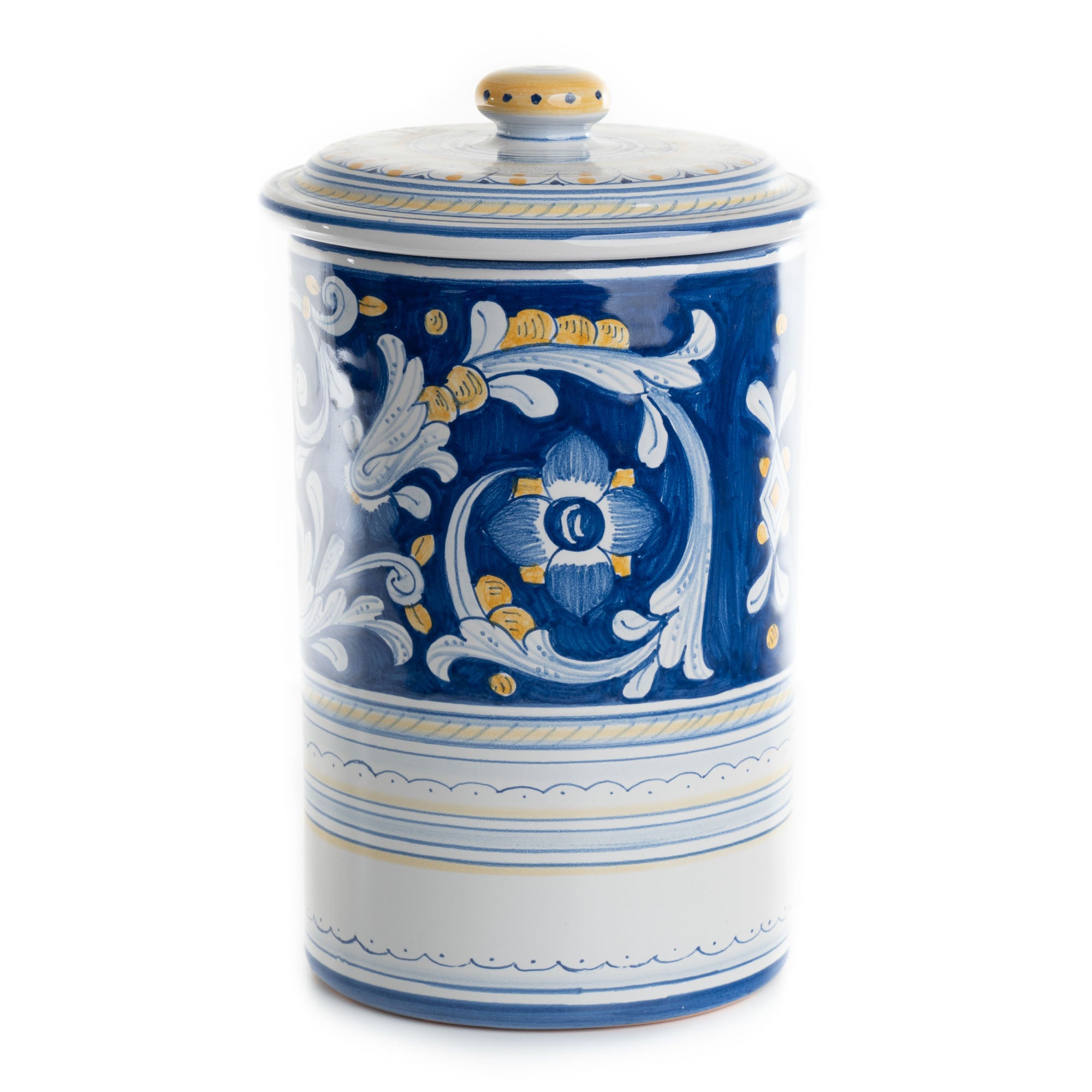 Antico Deruta Caffe Canister, ceramics, pottery, italian design, majolica, handmade, handcrafted, handpainted, home decor, kitchen art, home goods, deruta, majolica, Artisan, treasures, traditional art, modern art, gift ideas, style, SF, shop small business, artists, shop online, landmark store, legacy, one of a kind, limited edition, gift guide, gift shop, retail shop, decorations, shopping, italy, home staging, home decorating, home interiors