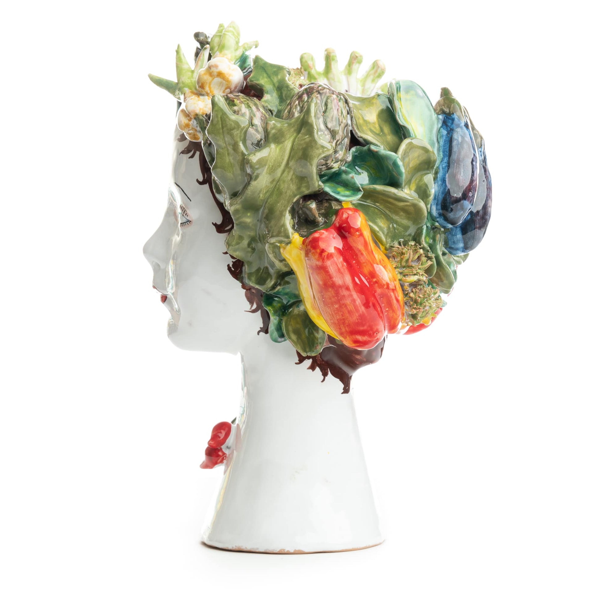 Ceramiche D'arte Dolfi Sculpture with Vegetables, ceramics, pottery, italian design, majolica, handmade, handcrafted, handpainted, home decor, kitchen art, home goods, deruta, majolica, Artisan, treasures, traditional art, modern art, gift ideas, style, SF, shop small business, artists, shop online, landmark store, legacy, one of a kind, limited edition, gift guide, gift shop, retail shop, decorations, shopping, italy, home staging, home decorating, home interiors